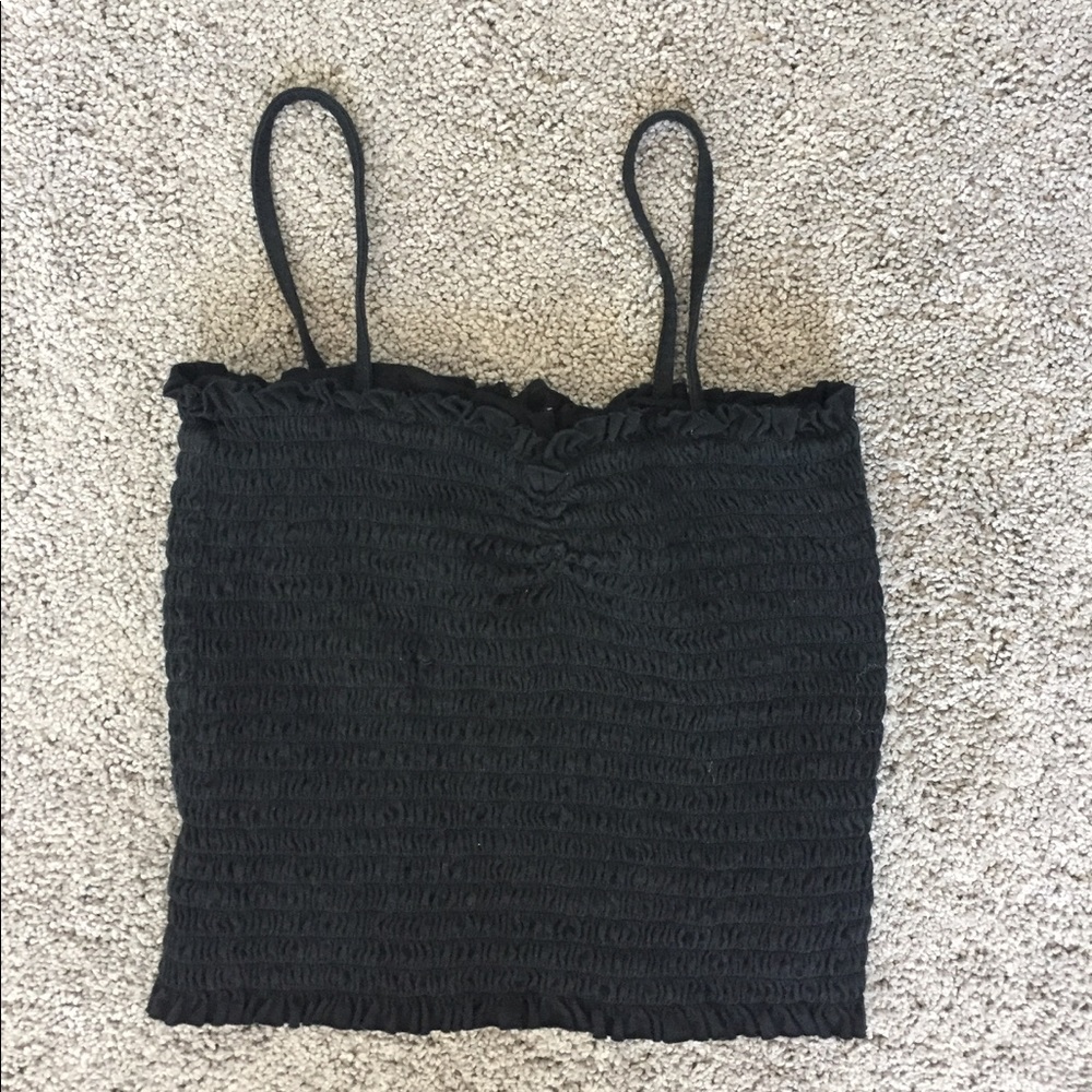 Brandy Melville black smocked tank